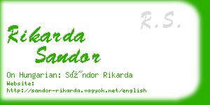 rikarda sandor business card